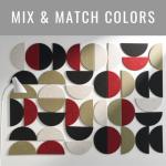 VIVELDA Large Bulletin Board Kit 48x36- Minimalist Wall Art to Replace Your Old Cork Boards for Walls for Office Decor - 24-Pack Semi-Circle Felt Wall Tiles for Home Office Décor (Limestone)