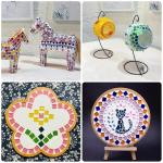 Quancru 121 Pcs Bulk Glass Mosaic Tiles 1 inch Crystal Small Mosaic Tiles Modern Interior Wall Tiles DIY Jigsaw Bathroom Mosaic Backsplash (Green Series)