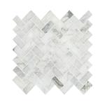 MSI Calacatta Cressa Herringbone Honed Marble Tile for Kitchen Backsplash, Wall Tile for Bathroom, Accent Wall Tile, and Shower Wall Tile, Mesh-Mounted Mosaic Tile, 11.61 x 11.61, White, 10 Piece