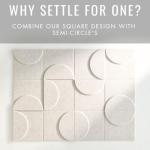 VIVELDA Large Bulletin Board Kit 48x36- Minimalist Wall Art to Replace Your Old Cork Boards for Walls for Office Decor - 24-Pack Semi-Circle Felt Wall Tiles for Home Office Décor (Limestone)