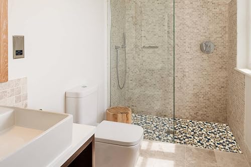 Elephantile Brown Blue Pebble Shower Floor Tile