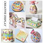 1100pcs Mixed Colors Glass Mosaic Tiles, DIY Mosaic Tiles for Crafts, 2.2lbs Crystal Stained Glass Tiles, Children Handmade DIY Art Craft Projects for Home Decoration