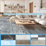 Art3d 15 Sq.ft Peel and Stick Floor Tiles, 10Pcs Luxury Vinyl Plank Flooring Wood Look, Adhesive and Waterproof Tile Sticker for Bedroom, Living Room, Kitchen, Dust Grey