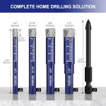 6 Pcs Diamond Drill Bit Set for Porcelain, Tile, Ceramic, Pots, Glass, Granite, Concrete, Masonry, Stone, Premium Industrial Diamond Grit, Drill Bits for Efficient Precise Drilling