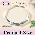 Seajan 2 Pcs Glass Paperweight Clear Glass Tiles Paperweight Decorative Block for Home Decor Crafts Projects Ornaments Book (Octagon)