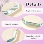 Seajan 2 Pcs Glass Paperweight Clear Glass Tiles Paperweight Decorative Block for Home Decor Crafts Projects Ornaments Book (Octagon)