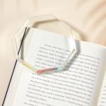 Seajan 2 Pcs Glass Paperweight Clear Glass Tiles Paperweight Decorative Block for Home Decor Crafts Projects Ornaments Book (Octagon)