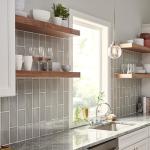 MSI Morning Fog 4 inch x 12 inch Handcrafted Glazed Ceramic Subway Tile for Kitchen Backsplash, Wall Tile for Bathroom, Shower Wall Tile, 4x12 inch Mosaic Tile, Gray-Light