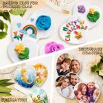 24 Pieces Sublimation Coasters, GOH DODD Glossy Ceramic Tiles Glazed Blanks with Cork for Valentine‘s Day DIY Alcohol Ink Heat Transfer Painting Housewarming Gifts Wedding Arts Crafts, Heart, 4 Inch