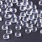 HAUTOCO 200pcs 10mm Glass Cabochons Round Clear Cabochons Dome Tiles for Earring Necklace Pendant Ring Keychain DIY Craft Jewelry Making