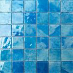 Hand-Painted Ice Blue Glass Mosaic Tile 12x12 Inch – 8 Sheets UV-Resistant & Scratch-Proof for Pool, Kitchen Backsplash, Bathroom Shower, Spa, Fountain – Waterproof Polished Modern Tile.