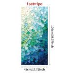 SHENGYUMY Mosaic Window Film Blue Green Gradient Static Cling Privacy Window Sticker No Glue Frosted Glass Covering UV Blocking Decorative Film for Bathroom Kitchen 17.7 x 39.3 Inch