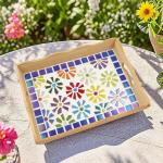 Youway Style Iridescent Cream Glass Mosaic Tiles for Crafs Bulk,200g Broken Stained Glass Pieces for Crafts DIY Mosaic Art Decor