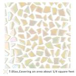 Youway Style Iridescent Cream Glass Mosaic Tiles for Crafs Bulk,200g Broken Stained Glass Pieces for Crafts DIY Mosaic Art Decor