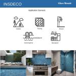 Hand-Painted Ice Blue Glass Mosaic Tile 12x12 Inch – 8 Sheets UV-Resistant & Scratch-Proof for Pool, Kitchen Backsplash, Bathroom Shower, Spa, Fountain – Waterproof Polished Modern Tile.