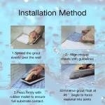 Hand-Painted Ice Blue Glass Mosaic Tile 12x12 Inch – 8 Sheets UV-Resistant & Scratch-Proof for Pool, Kitchen Backsplash, Bathroom Shower, Spa, Fountain – Waterproof Polished Modern Tile.