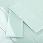 Light Green 4x12 Inch Glass Subway Tiles