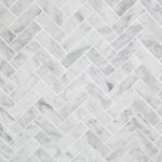 Carrara White Marble Mosaic Herringbone Tile Pack