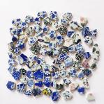 Broken Tiles,1lb About 73pcs Ceramic China Glazed Irregular Mosaic Tiles for Crafts DIY Assortment,Blue and White Porcelain Pieces for Wall Art Vase Coaster Flower Pots Floor Mosaic Making Supplies
