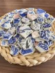 Broken Tiles,1lb About 73pcs Ceramic China Glazed Irregular Mosaic Tiles for Crafts DIY Assortment,Blue and White Porcelain Pieces for Wall Art Vase Coaster Flower Pots Floor Mosaic Making Supplies