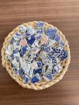 Broken Tiles,1lb About 73pcs Ceramic China Glazed Irregular Mosaic Tiles for Crafts DIY Assortment,Blue and White Porcelain Pieces for Wall Art Vase Coaster Flower Pots Floor Mosaic Making Supplies