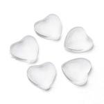 Craftdady 200Pcs Clear Glass Heart Cabochons 12x12mm Flat Back Transparent Dome Tile Cabochons for Photo Jewelry Making