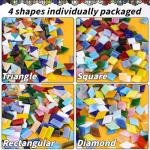 3200 Pcs Mosaic Tiles, Glass Mosaic Tiles for Crafts Bulk, Assorted Color Stained Mosaic Glass Pieces, Mosaic Supplies for Home Decoration, Art Crafts, DIY Projects, Opaque