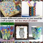 3200 Pcs Mosaic Tiles, Glass Mosaic Tiles for Crafts Bulk, Assorted Color Stained Mosaic Glass Pieces, Mosaic Supplies for Home Decoration, Art Crafts, DIY Projects, Opaque