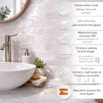 White Ceramic Shower Floor Tile 2.5" x 8