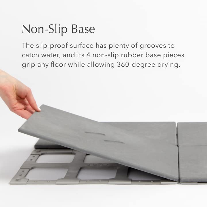 Large Quick-Drying Slate Bath Mat with Non-Slip Surface