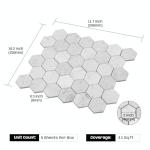 Carrara White Marble Mosaic Tile, 2 Inch Hexagon