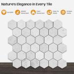 Carrara White Marble Mosaic Tile, 2 Inch Hexagon