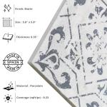 Vintage Blue Gray 6x6 Matte Porcelain Tile