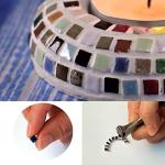 Silver Grey Glazed Ceramic Mosaic Tiles, 1000 Pcs