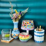 Iridescent Square Glass Mosaic Tiles for DIY Projects