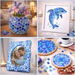 Colored Glass Mosaic Tiles, 10x10mm, 100g