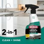 Weiman Disinfectant Granite Daily Clean & Shine - 12 fl oz (2 Pack) Safely Clean Disinfect and Shine Granite Marble Soapstone Quartz Quartzite Slate Limestone Corian Laminate Tile Countertop