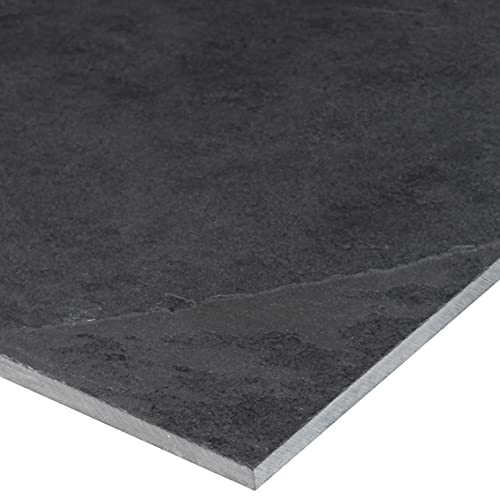 Montauk Black 12x4 Inch Slate Subway Tile