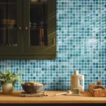 Deep Sea Blue & Teal Glass Mosaic Tile