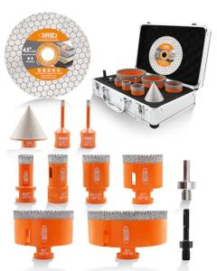 Diamond Hole Saw Kit - 11 Pieces for Tiles
