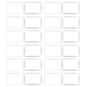 30Pcs Clear Rectangle Glass Dome Tiles