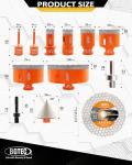 Diamond Hole Saw Kit - 11 Pieces for Tiles