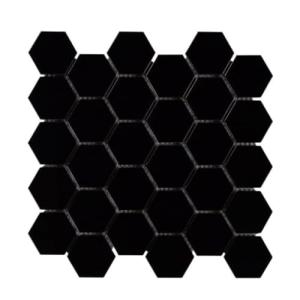 Midnight Hex Matte Porcelain Mosaic Shower Tile