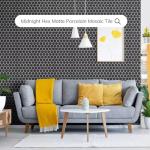 Midnight Hex Matte Porcelain Mosaic Shower Tile