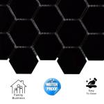 Midnight Hex Matte Porcelain Mosaic Shower Tile