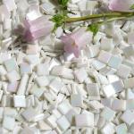 Iridescent White Glass Mosaic Tiles - 0.59 Inch
