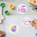 MIVIDE 24 Pack Round Glossy Ceramic Tiles