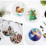 MIVIDE 24 Pack Round Glossy Ceramic Tiles