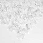 Hexagon Marble Peel and Stick Shower Floor Tiles