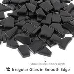 Youway Style Black Glass Mosaic Tiles for Crafts Bulk,200g Broken Glass Pieces for DIY Spring Mosaic Art Kit Decor,Garden Mosaic Supplies